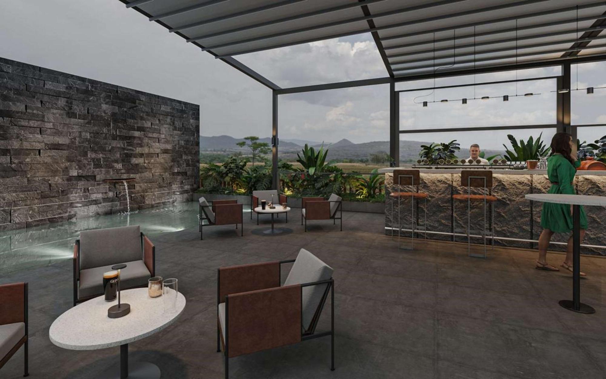 Radisson Resort And Spa Lonavala Kültér fotó 3D rendering of a rooftop bar